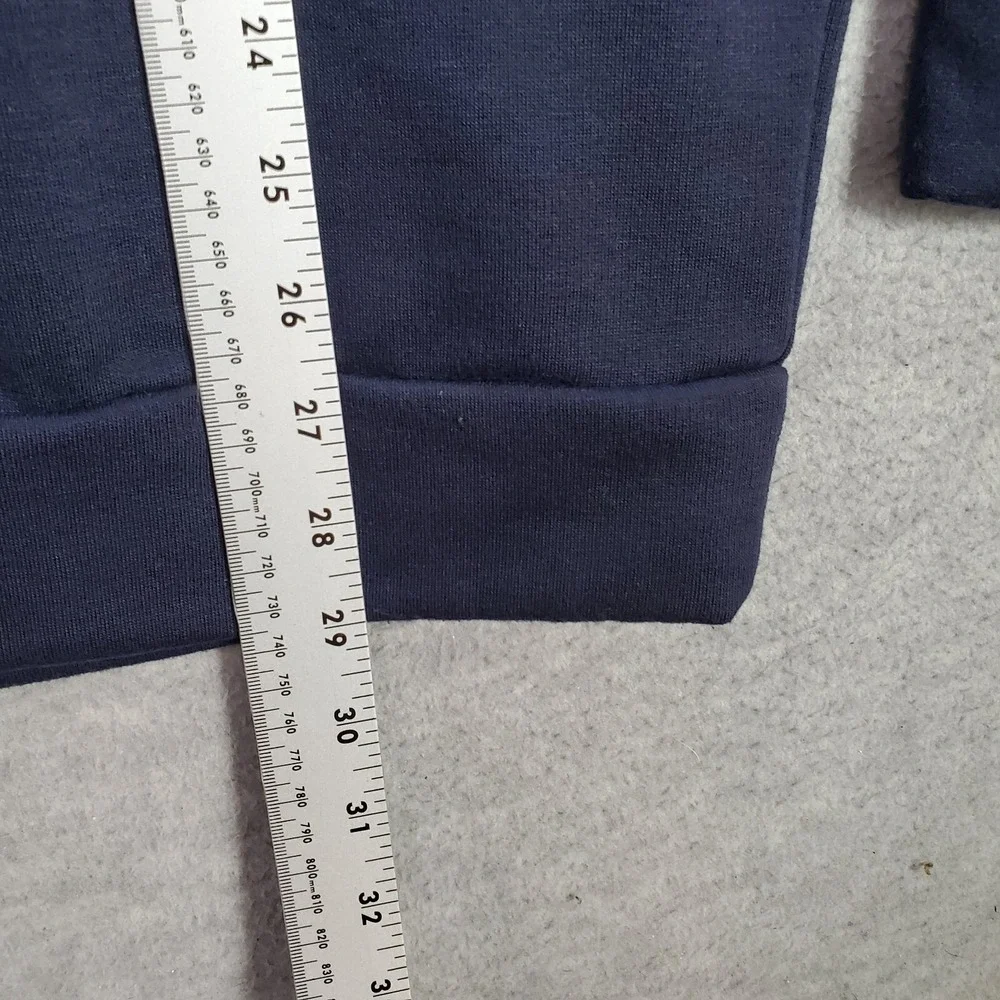 Adidas Men Sweater Large Blue Logo Three Stripe Crew Neck Long Sleeve READ